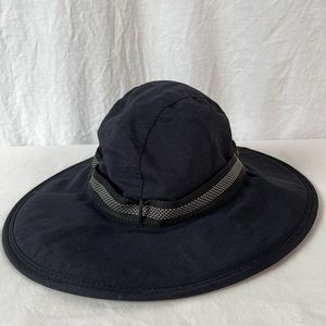 Watership Trading Companie Vintage Full Brim Black Cotton Fishing Hiking Hat S
